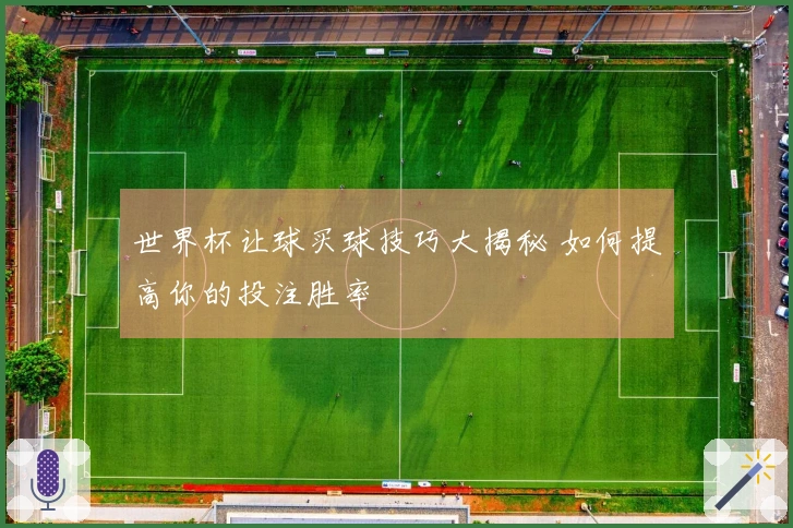 世界杯让球买球技巧大揭秘 如何提高你的投注胜率